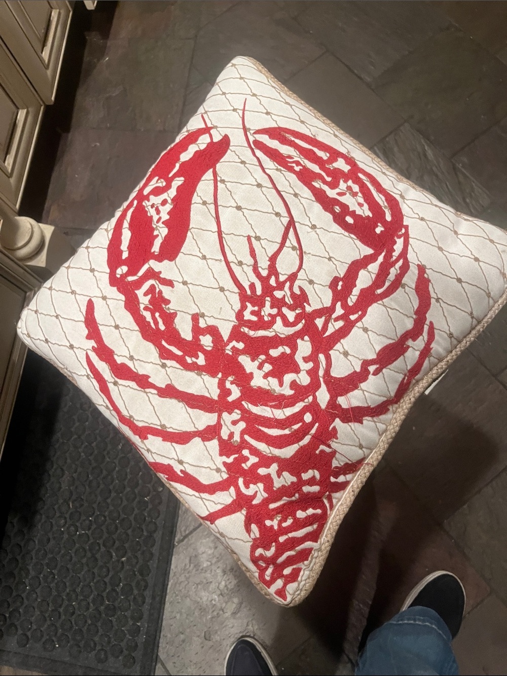 Indoor outdoor lobster pillow